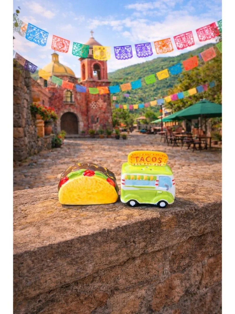 New Cinco De Mayo Taco Truck & Taco Salt & Pepper Shakers BBQ Party Dinning Set
